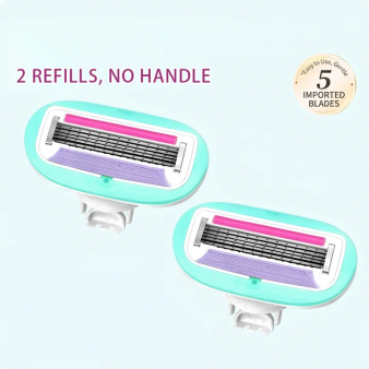 SilkGlide Premium 5-Blade Women's Body Razor Kit with Water-Activated Aloe Vera Serum