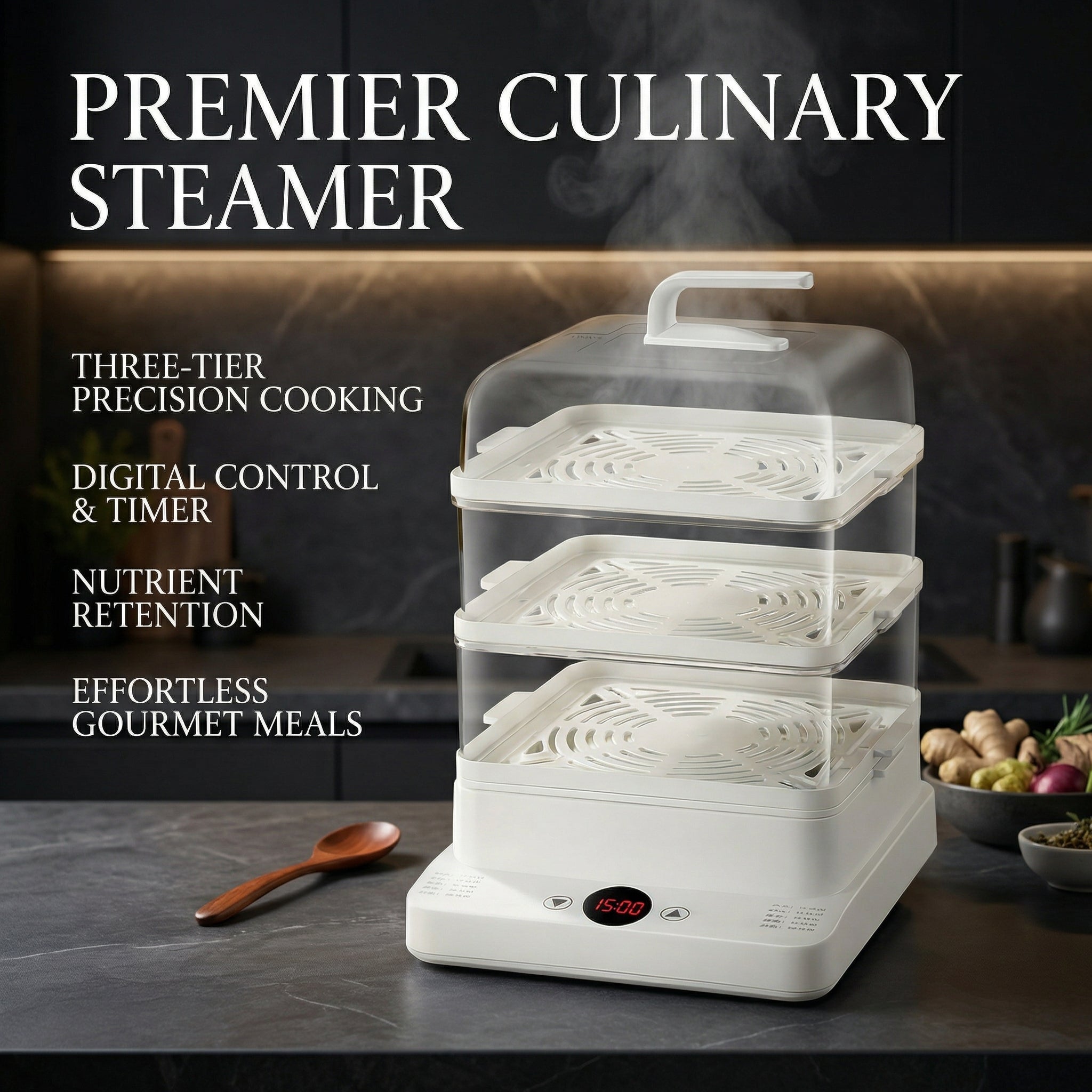 Three-layer multifunctional electric steamer