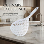Heat-resistant multifunctional straining spoon