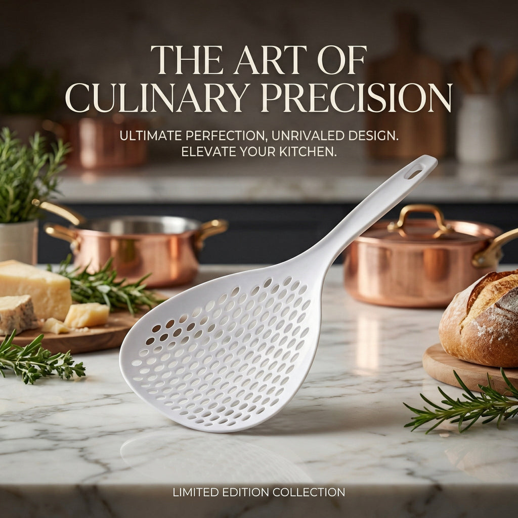 Heat-resistant multifunctional straining spoon