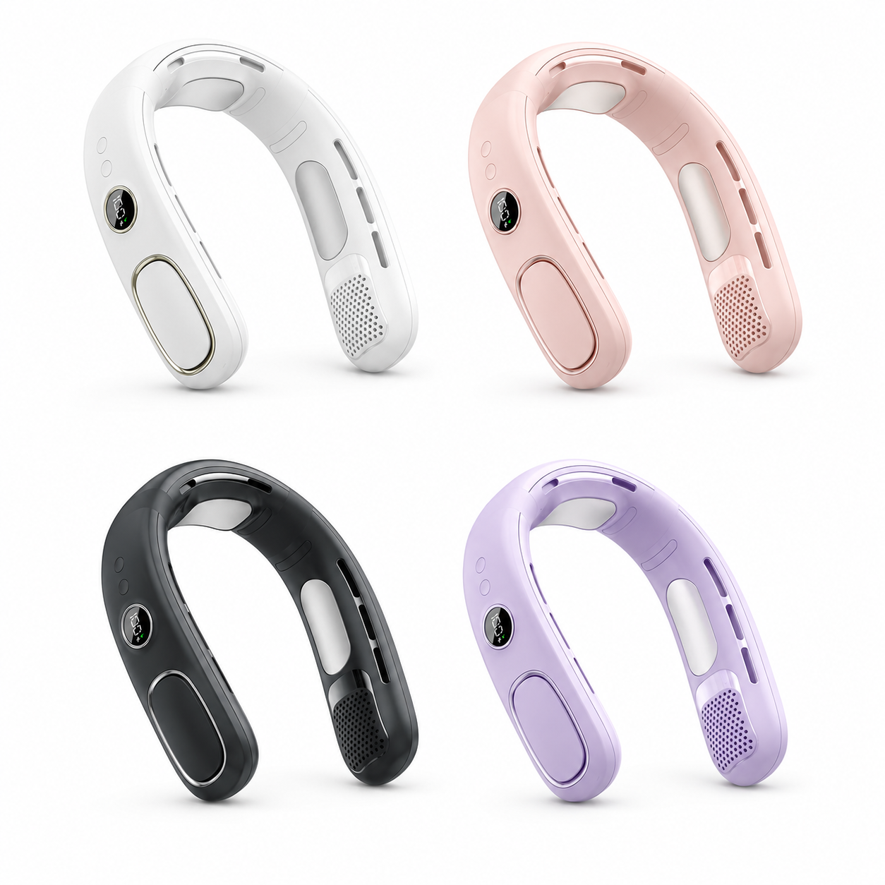 Semiconductor Cooling Neck Air Conditioner with LED Display | Long Battery Life Wearable Fan