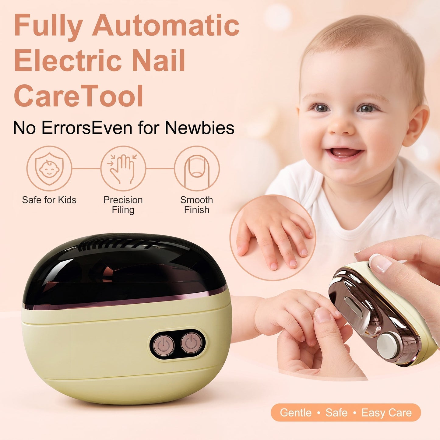 🔥2-in-1 Smart Electric Nail Trimmer & Polisher for All Ages 👨‍👩‍👧‍👦 💅