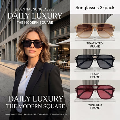 🔥 Premium Fashion Sunglasses - UV400 Protection • Polarized Lenses • Everyday Eye Comfort