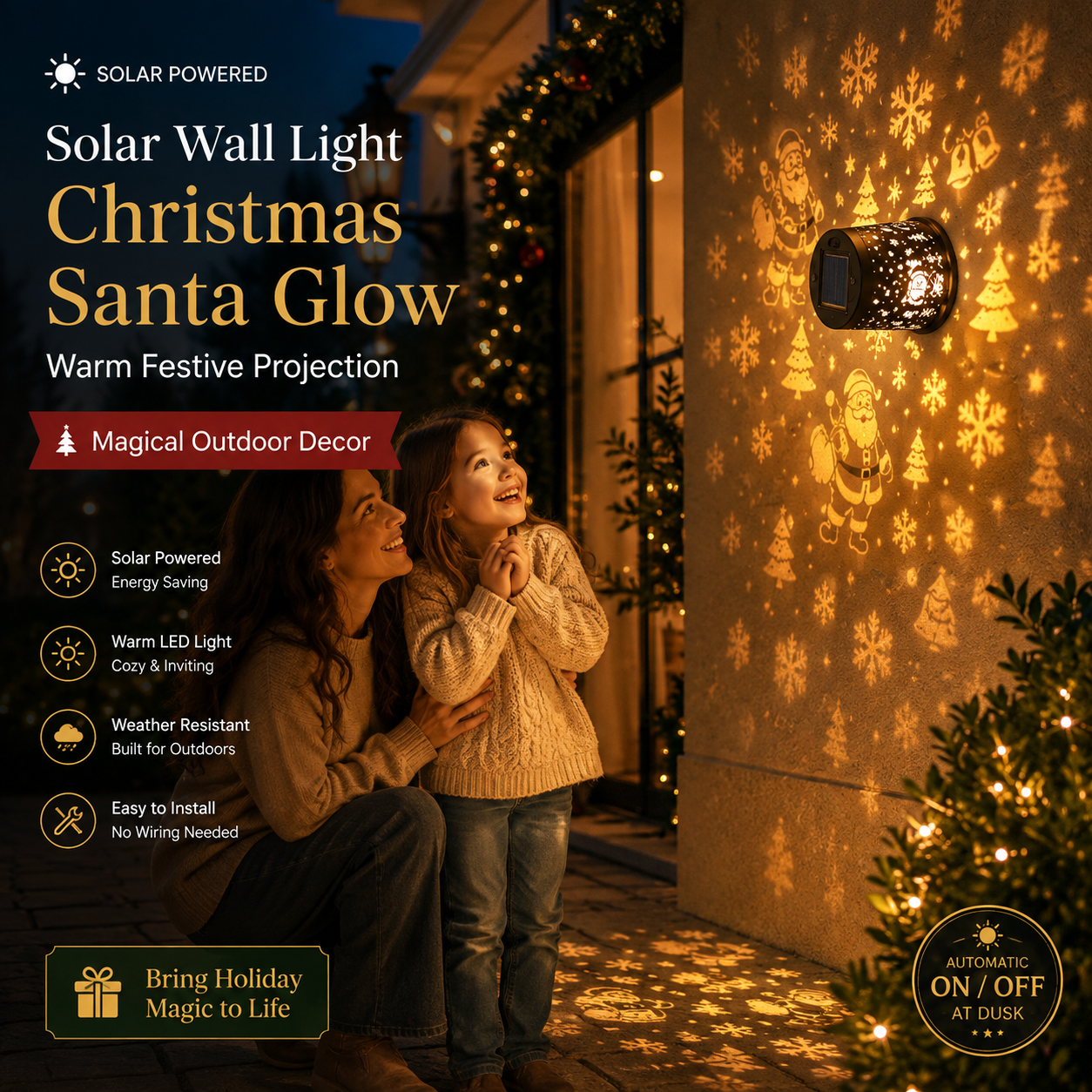 🏡🌈 Mandala Solar Wall Lamp – Magical Patio Night Ambience