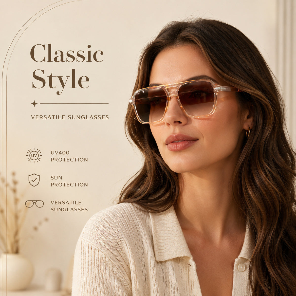 🔥 Premium Fashion Sunglasses - UV400 Protection • Polarized Lenses • Everyday Eye Comfort