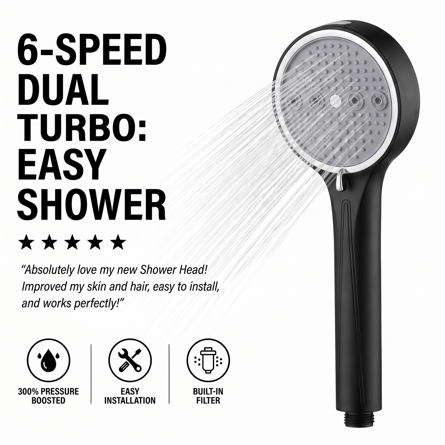 [Limited-Time 50% Off] Showerhead with filter: Enhances water pressure and purifies water quality