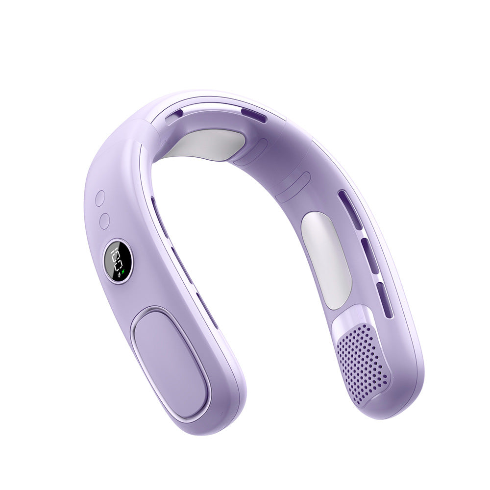 Semiconductor Cooling Neck Air Conditioner with LED Display | Long Battery Life Wearable Fan