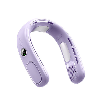 Semiconductor Cooling Neck Air Conditioner with LED Display | Long Battery Life Wearable Fan