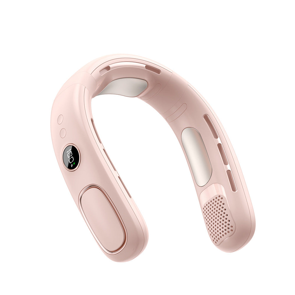 Semiconductor Cooling Neck Air Conditioner with LED Display | Long Battery Life Wearable Fan
