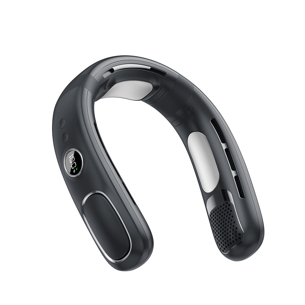 Semiconductor Cooling Neck Air Conditioner with LED Display | Long Battery Life Wearable Fan