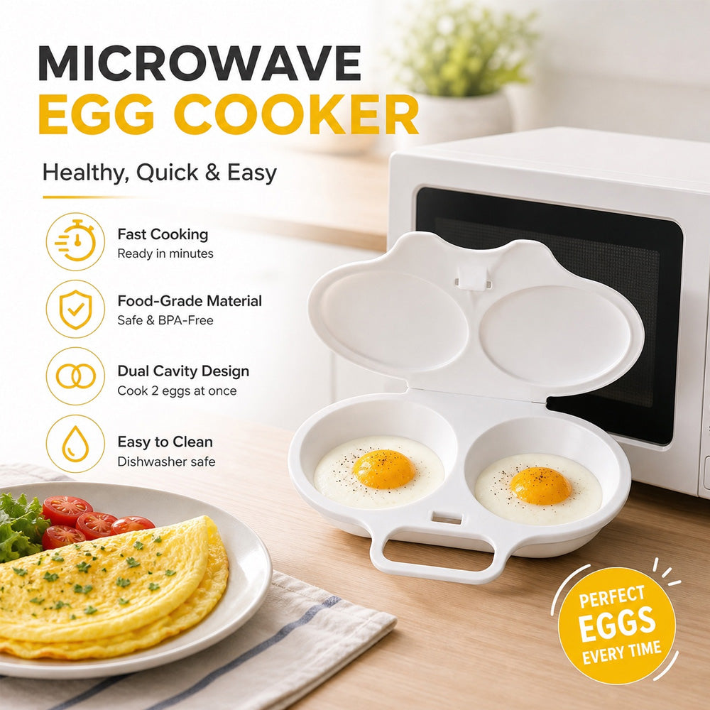 Khdnah® 🥚 50% OFF NOW! ⏱️ Microwave Egg Cooker – Perfect poached eggs in 2 mins, no oil & splash-proof – Quick, healthy & mess-free breakfast 🌿