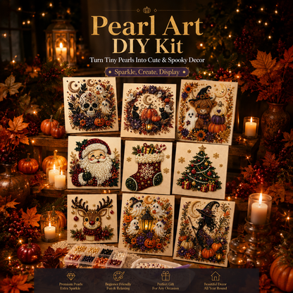 🔥HALLOWEEN SALE 👻✨ Halloween Pearl Art DIY Kit – Turn Tiny Pearls into Spooky-Cute Magic