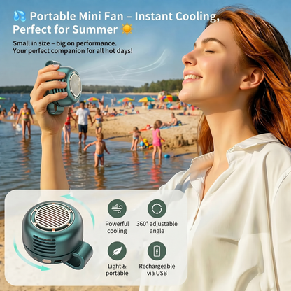 🌞Cooling Redefined:❄️ Powerful Airflow, All-Day Battery & Hands-Free🔋.
