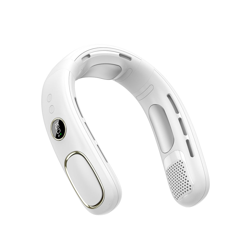 Semiconductor Cooling Neck Air Conditioner with LED Display | Long Battery Life Wearable Fan