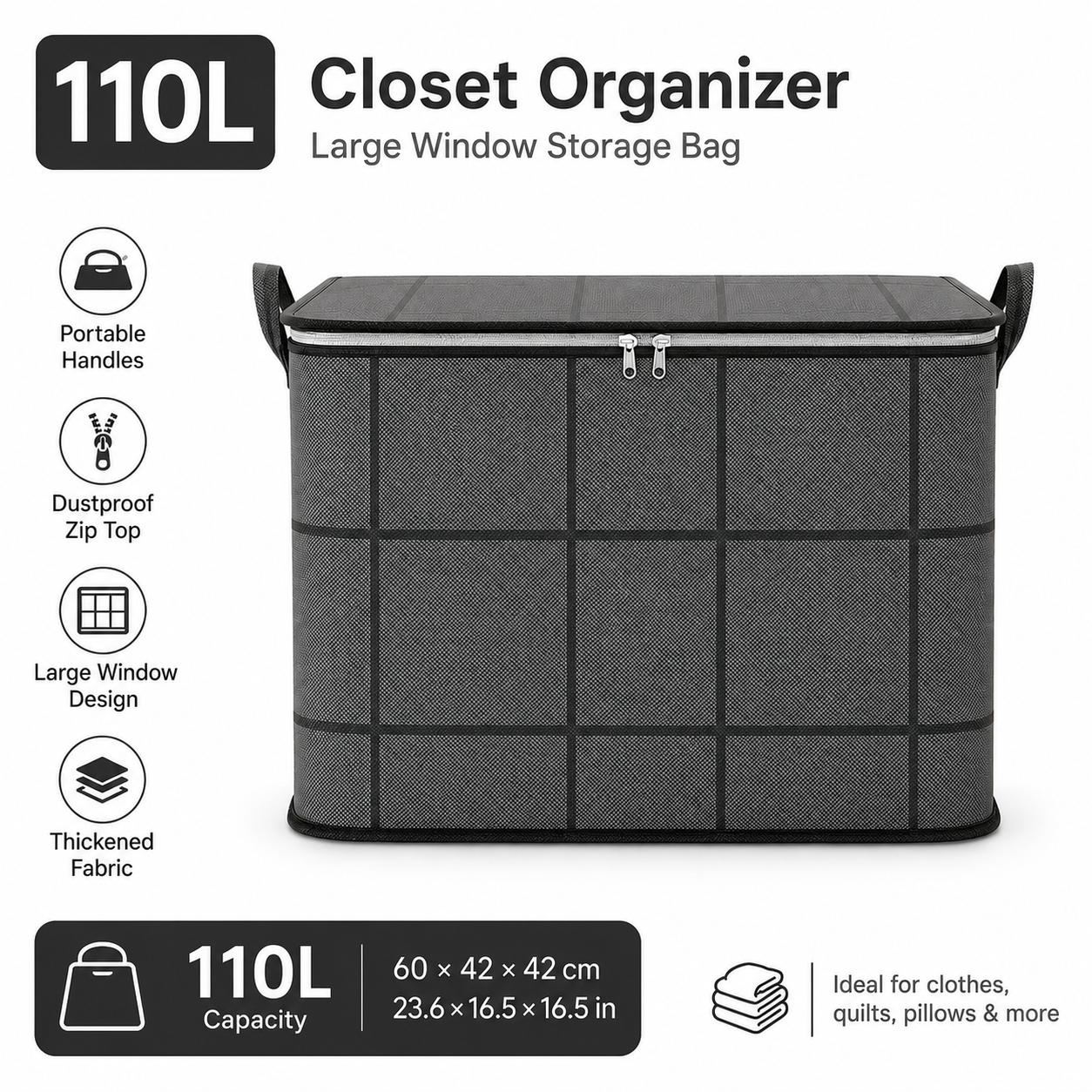 Giant storage bag – instantly enjoy a clean and organized home.