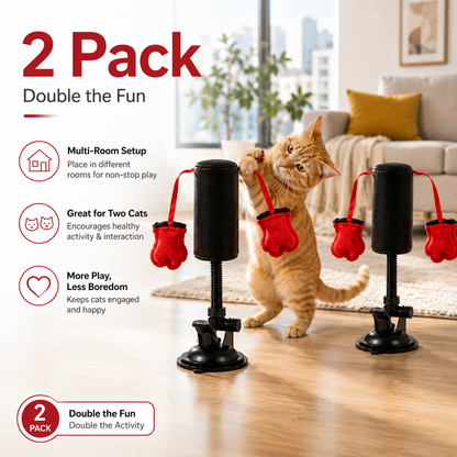 Khdnah® 🥊 Interactive Cat Boxing Toy – Catnip Punching Bag with Strong Suction Base🐱