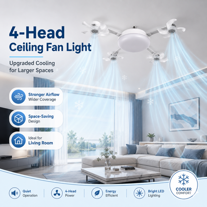 🏆LAST DAY SALE 50% OFF🎉💥Remote-Controlled LED Ceiling Fan Light-Saving Cooling & Lighting for Bedroom & Home