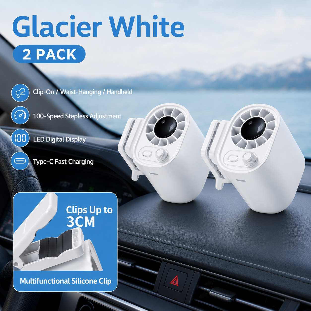 ❄️Hands-Free Personal Cooling Fan with LED Display