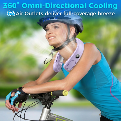 Semiconductor Cooling Neck Air Conditioner with LED Display | Long Battery Life Wearable Fan