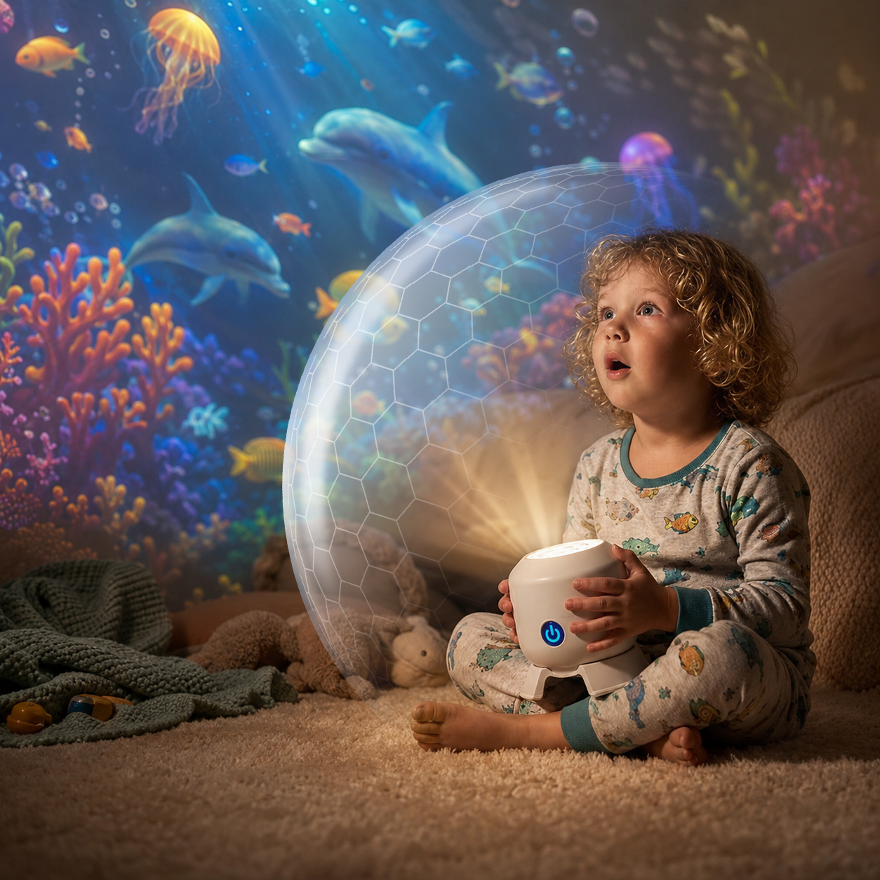 Vnproo™ 5D Holographic Rotating Night Light Projector for Kids