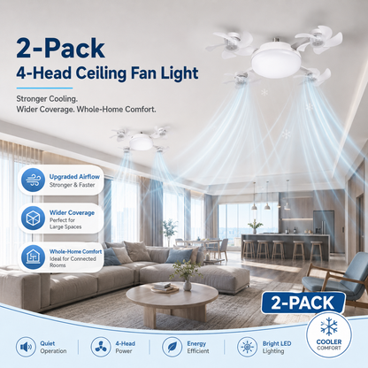 🏆LAST DAY SALE 50% OFF🎉💥Remote-Controlled LED Ceiling Fan Light-Saving Cooling & Lighting for Bedroom & Home