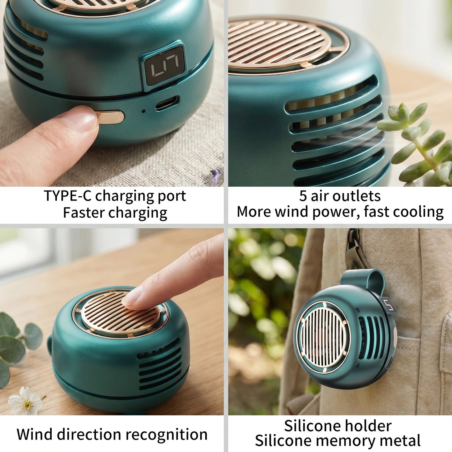 🌞Cooling Redefined:❄️ Powerful Airflow, All-Day Battery & Hands-Free🔋.