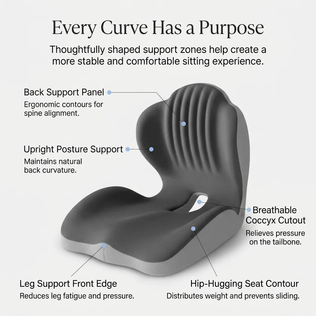 🪑 56% OFF NOW! ✨ Ergonomic Memory Foam Seat Cushion with Back Support – Comfortable and Supportive for Home, Office, and Car 💺🛡️