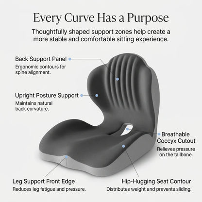 🪑 56% OFF NOW! ✨ Ergonomic Memory Foam Seat Cushion with Back Support – Comfortable and Supportive for Home, Office, and Car 💺🛡️
