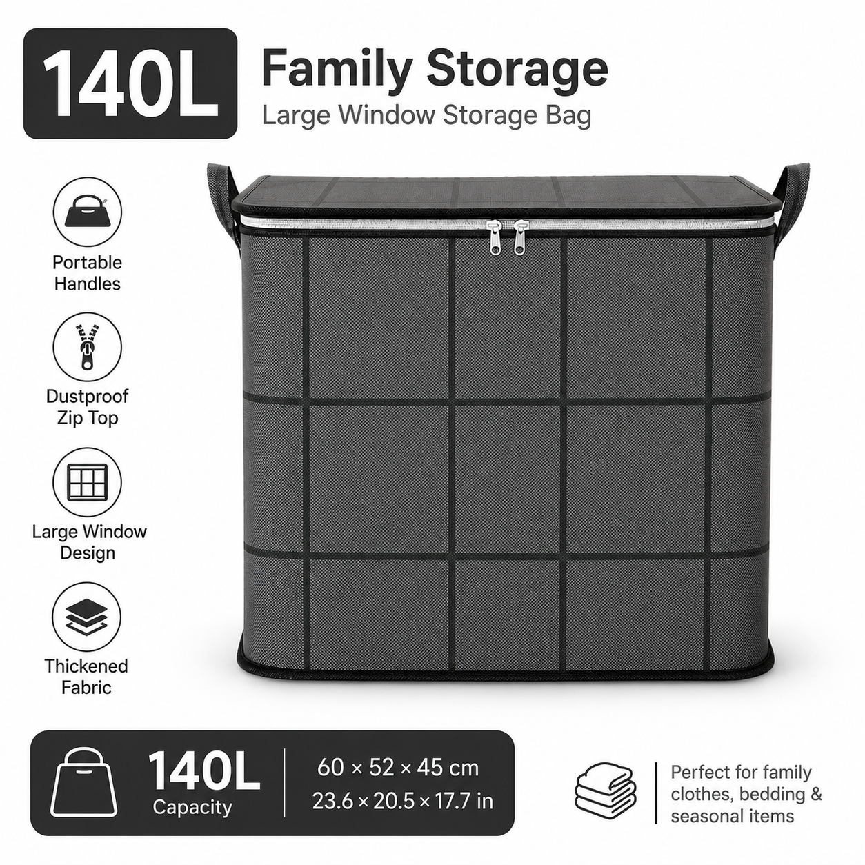 Giant storage bag – instantly enjoy a clean and organized home.