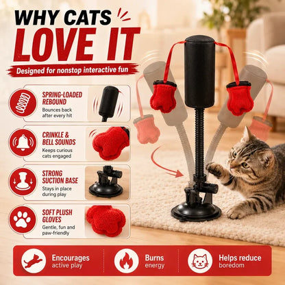 Khdnah® 🥊 Interactive Cat Boxing Toy – Catnip Punching Bag with Strong Suction Base🐱