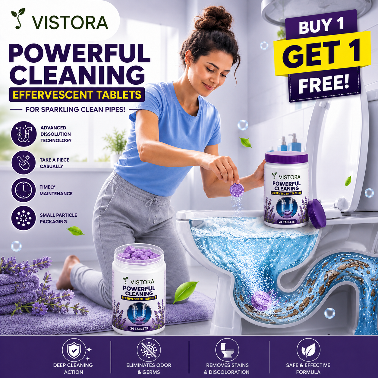 🔥Liapu Powerful Drain Cleaner | 99% Antibacterial Solution, Dissolves 200+ Clogs & Safely Cleans Pipes