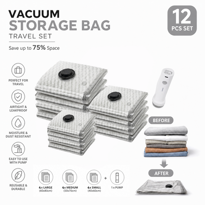 🔥 LAST DAY PROMOTION - 50%OFF 🔥 Travel Vacuum Storage Bags & Portable Pump Set