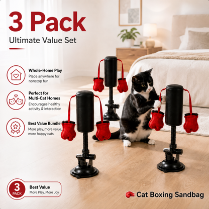 Khdnah® 🥊 Interactive Cat Boxing Toy – Catnip Punching Bag with Strong Suction Base🐱