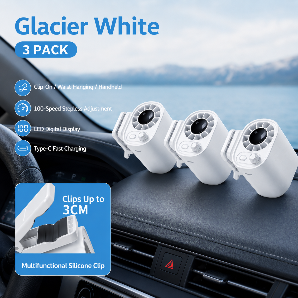 ❄️Hands-Free Personal Cooling Fan with LED Display