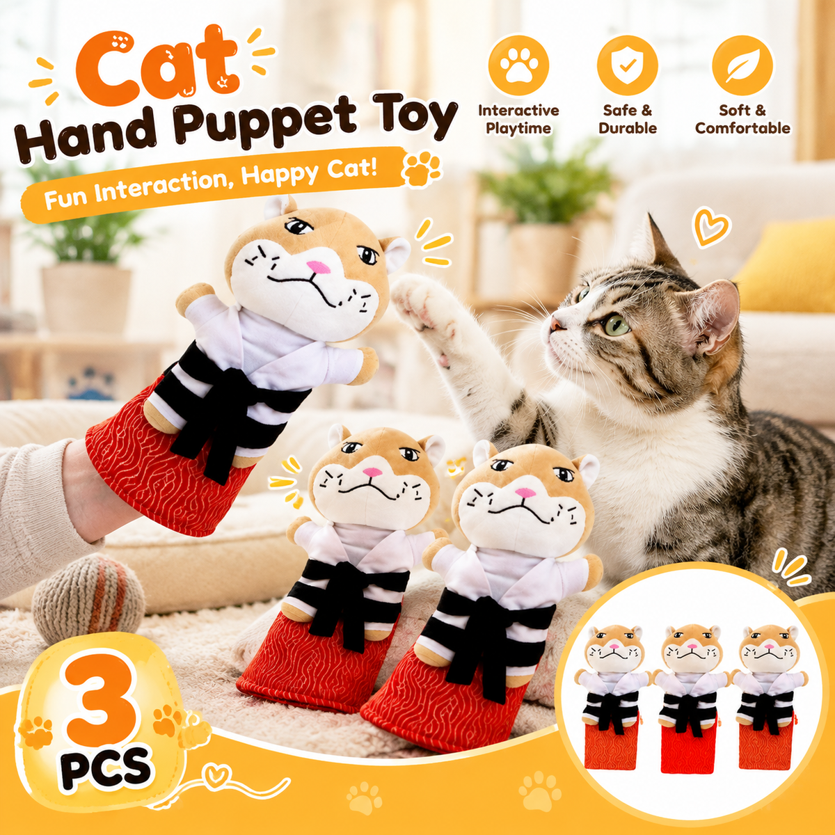 Khdnah® 🥊 Interactive Cat Boxing Toy – Catnip Punching Bag with Strong Suction Base🐱