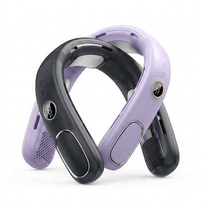 Semiconductor Cooling Neck Air Conditioner with LED Display | Long Battery Life Wearable Fan