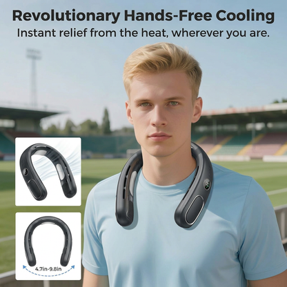 Semiconductor Cooling Neck Air Conditioner with LED Display | Long Battery Life Wearable Fan