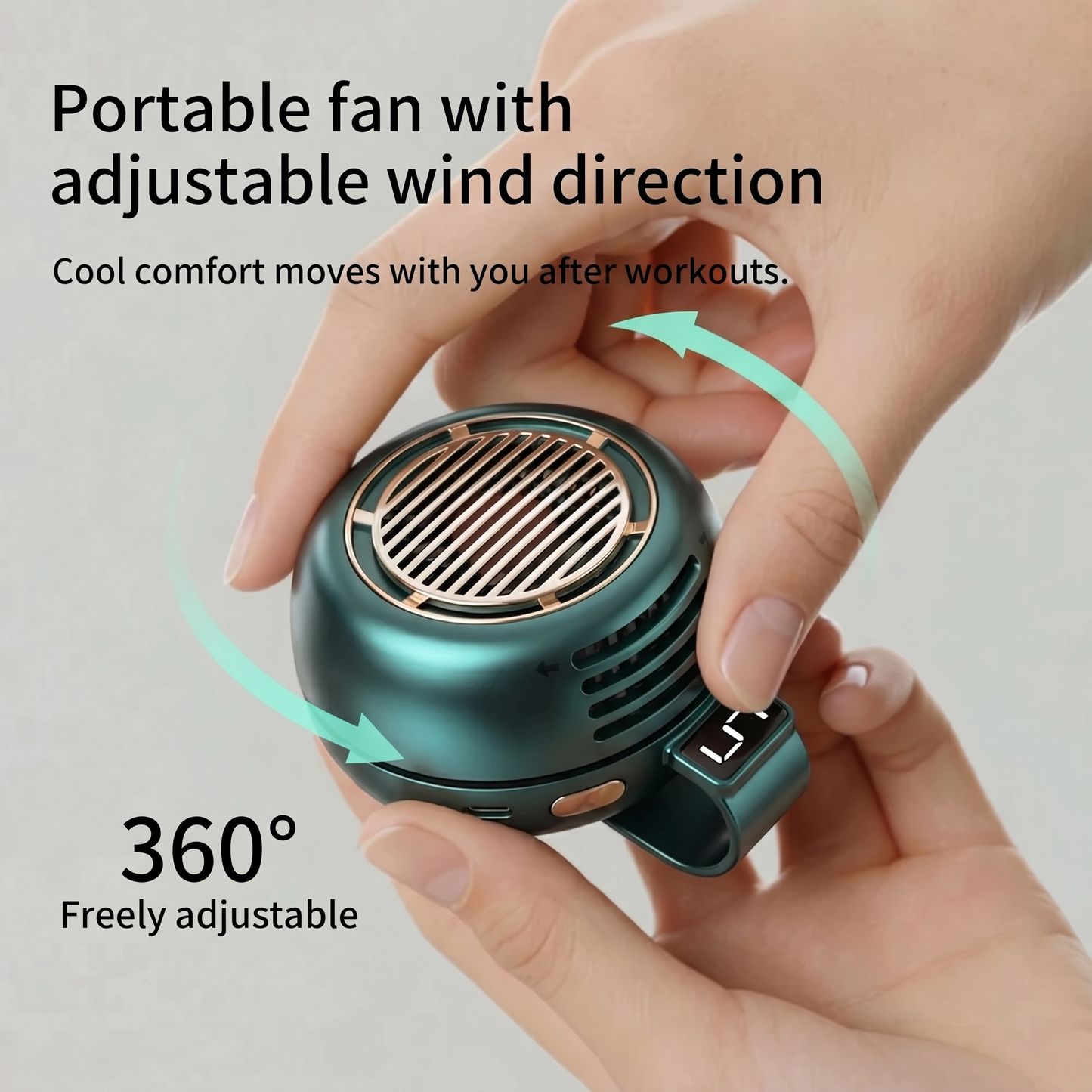 🌞Cooling Redefined:❄️ Powerful Airflow, All-Day Battery & Hands-Free🔋.
