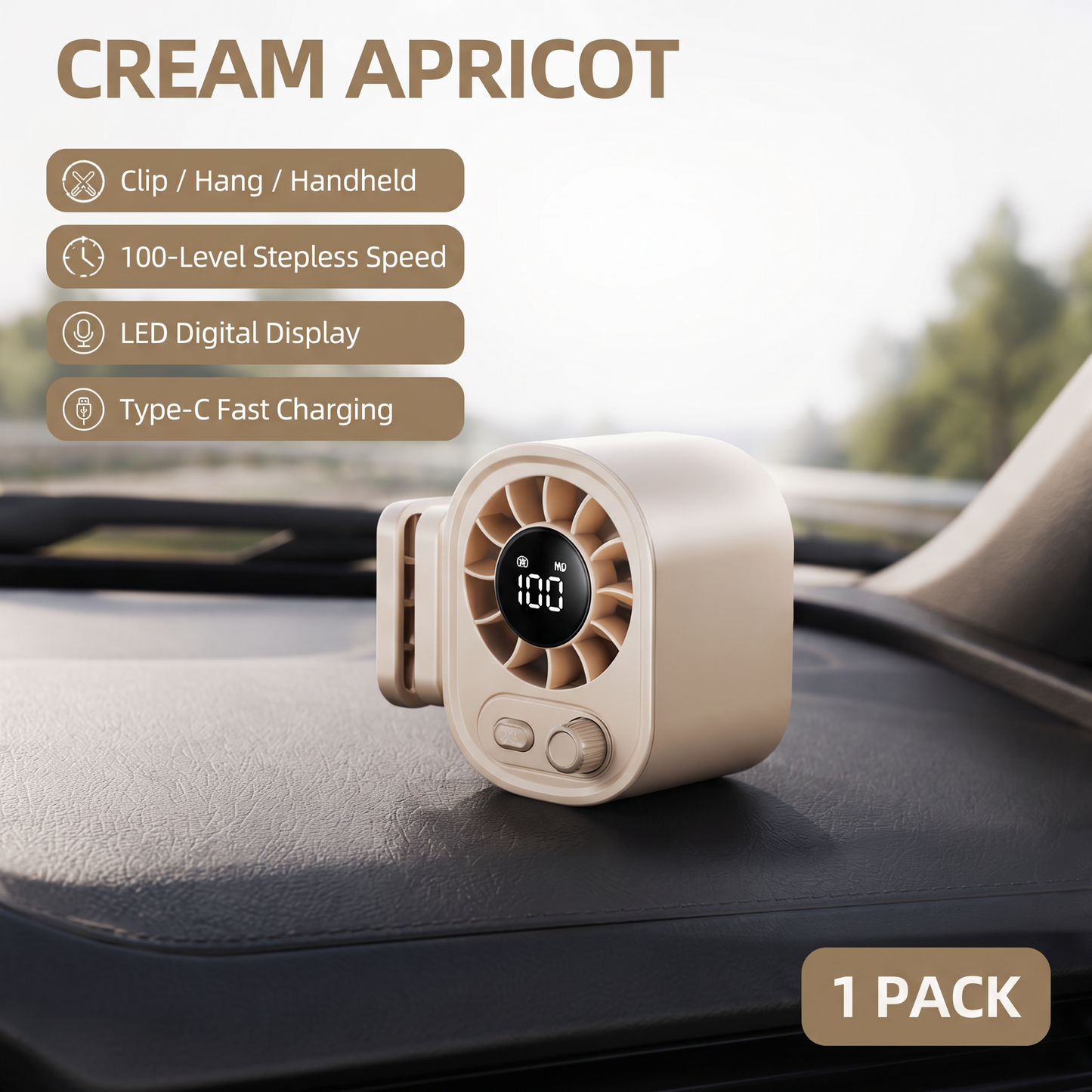 ❄️Hands-Free Personal Cooling Fan with LED Display