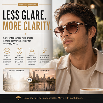 🔥 Premium Fashion Sunglasses - UV400 Protection • Polarized Lenses • Everyday Eye Comfort