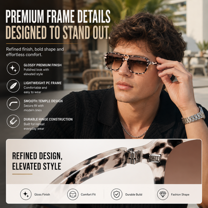🔥 Premium Fashion Sunglasses - UV400 Protection • Polarized Lenses • Everyday Eye Comfort