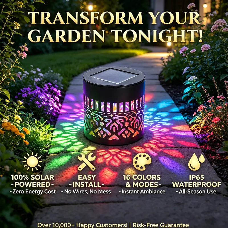 🏡🌈 Mandala Solar Wall Lamp – Magical Patio Night Ambience