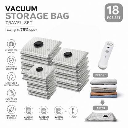 🔥 LAST DAY PROMOTION - 50%OFF 🔥 Travel Vacuum Storage Bags & Portable Pump Set