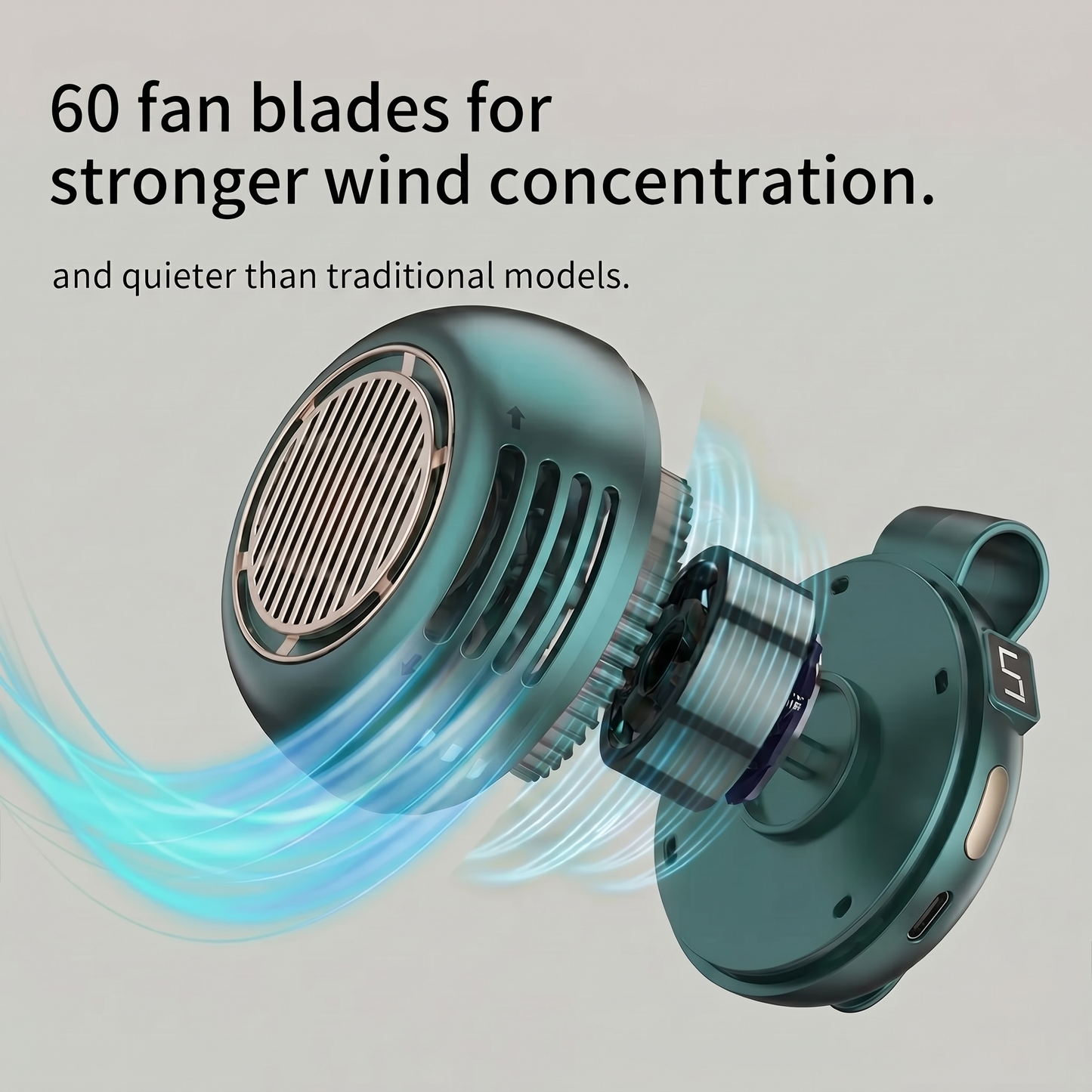 🌞Cooling Redefined:❄️ Powerful Airflow, All-Day Battery & Hands-Free🔋.
