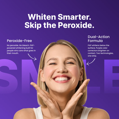 Ememax™ Purple Teeth Whitening Strips — 7 Whitening Treatments — Safe for Enamel — Sensitivity-Free Teeth Whitening — Peroxide-Free