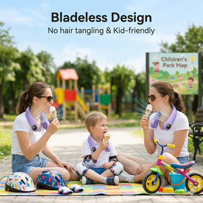 Semiconductor Cooling Neck Air Conditioner with LED Display | Long Battery Life Wearable Fan