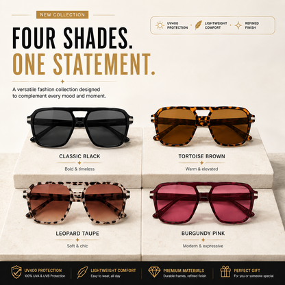 🔥 Premium Fashion Sunglasses - UV400 Protection • Polarized Lenses • Everyday Eye Comfort