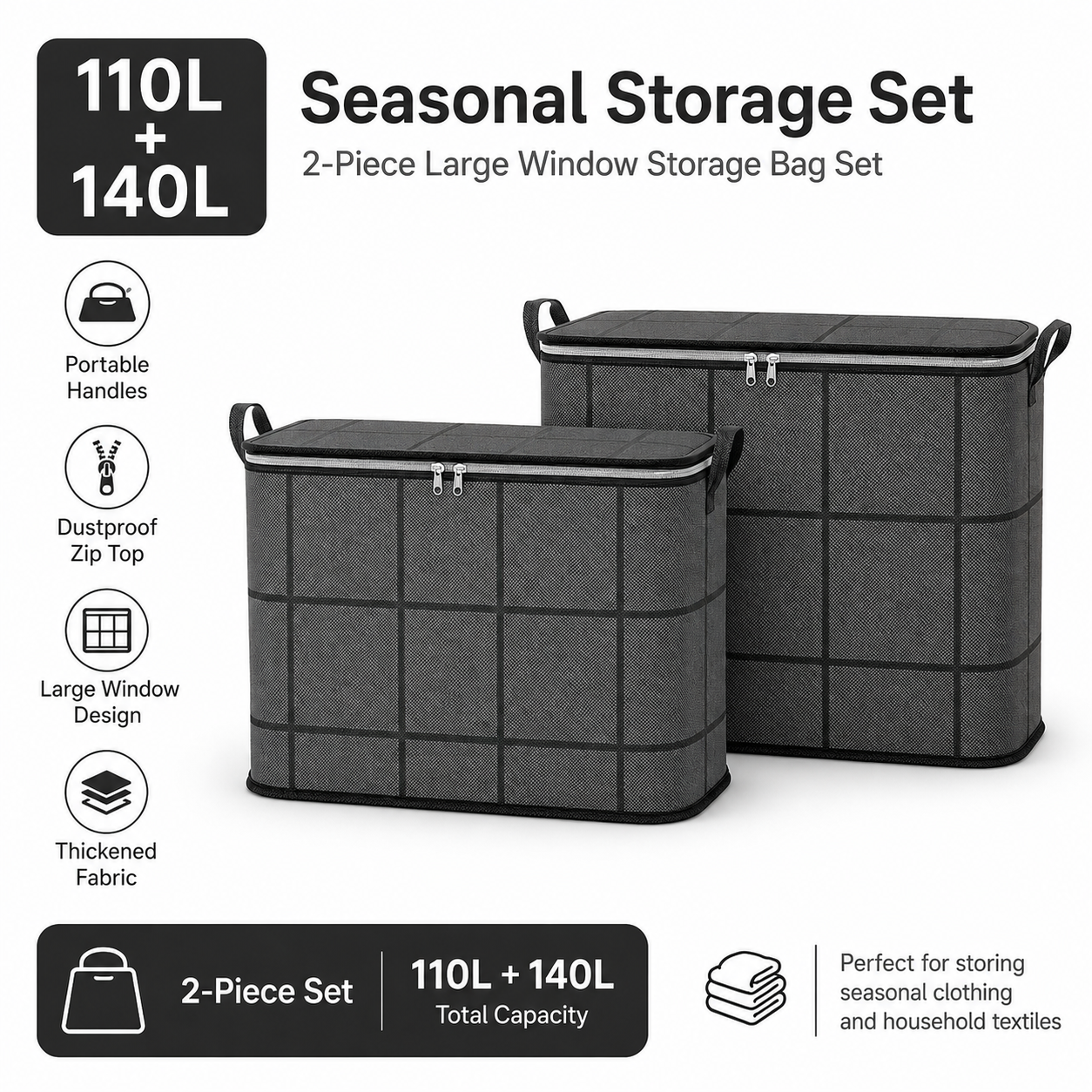 Giant storage bag – instantly enjoy a clean and organized home.