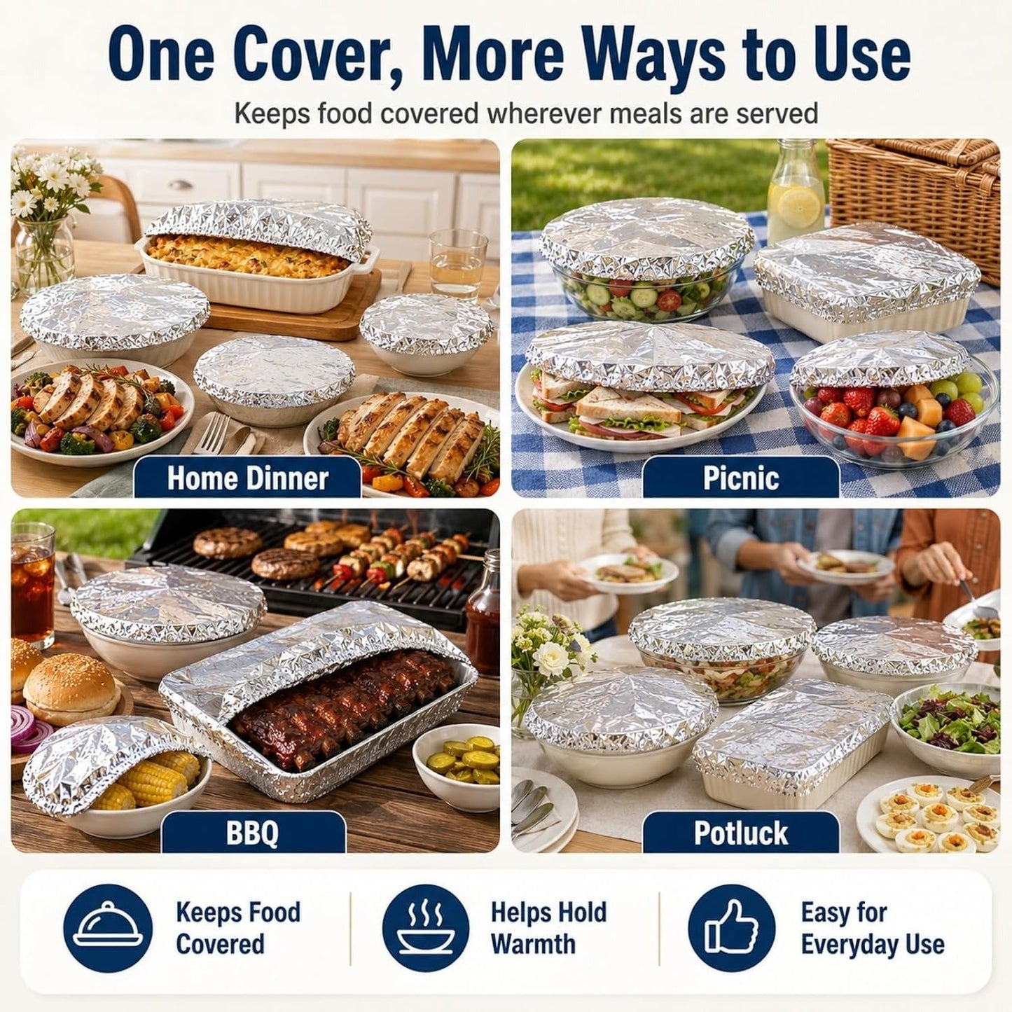 📢📢 50% OFF! ⏰【100 Pieces】 Aluminum Foil Insulating Cover