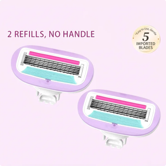 SilkGlide Premium 5-Blade Women's Body Razor Kit with Water-Activated Aloe Vera Serum